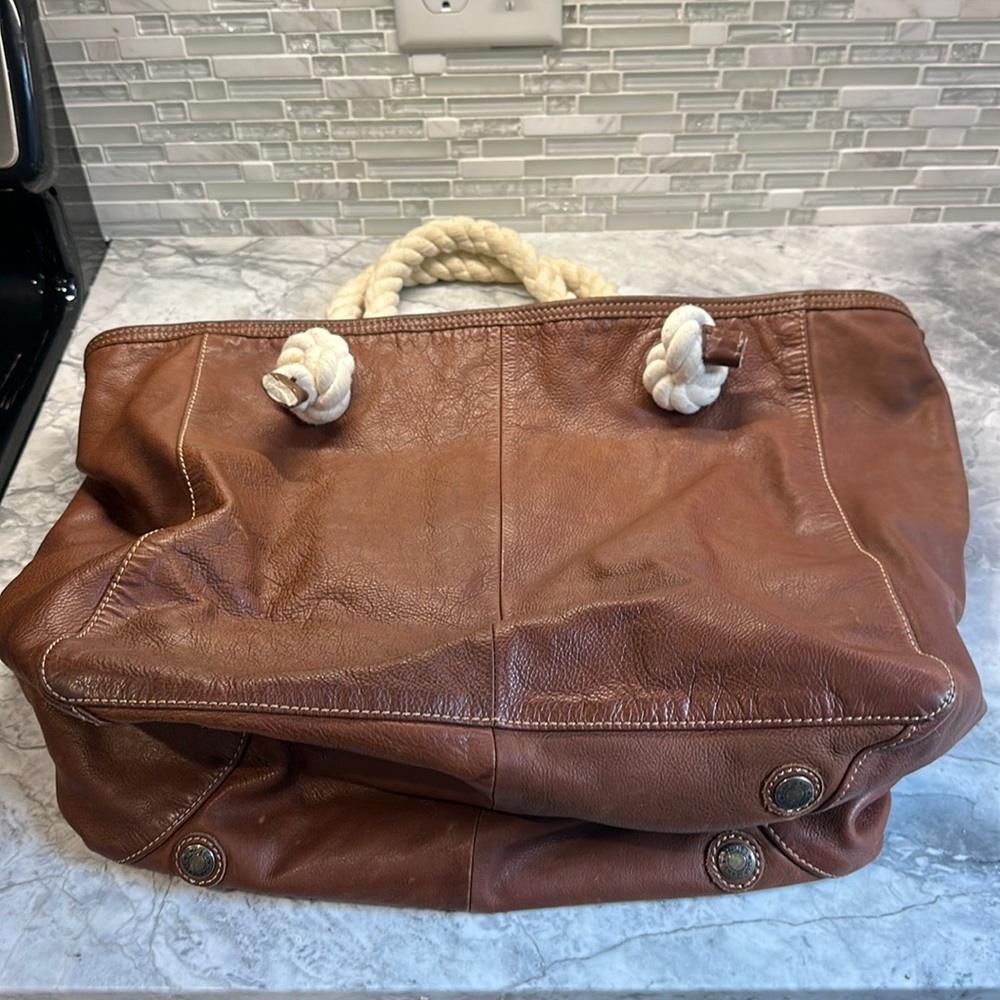 Gap Brown Cow Leather Tote